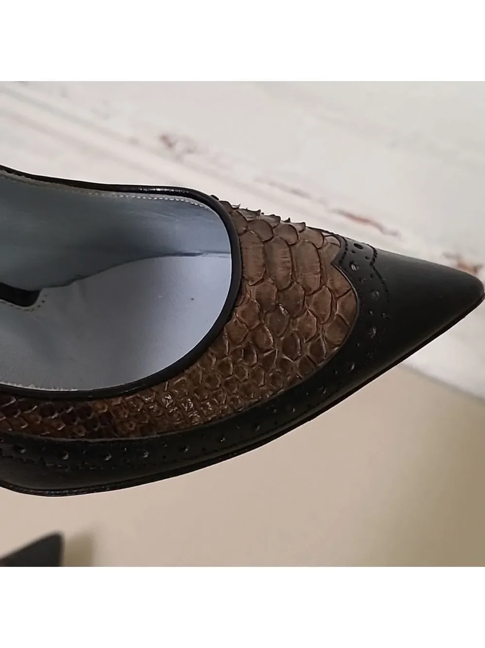 3.5 Inch Lambertson Truex Heels Made in Italy 36.5 EU Leather - Picture 5 of 10